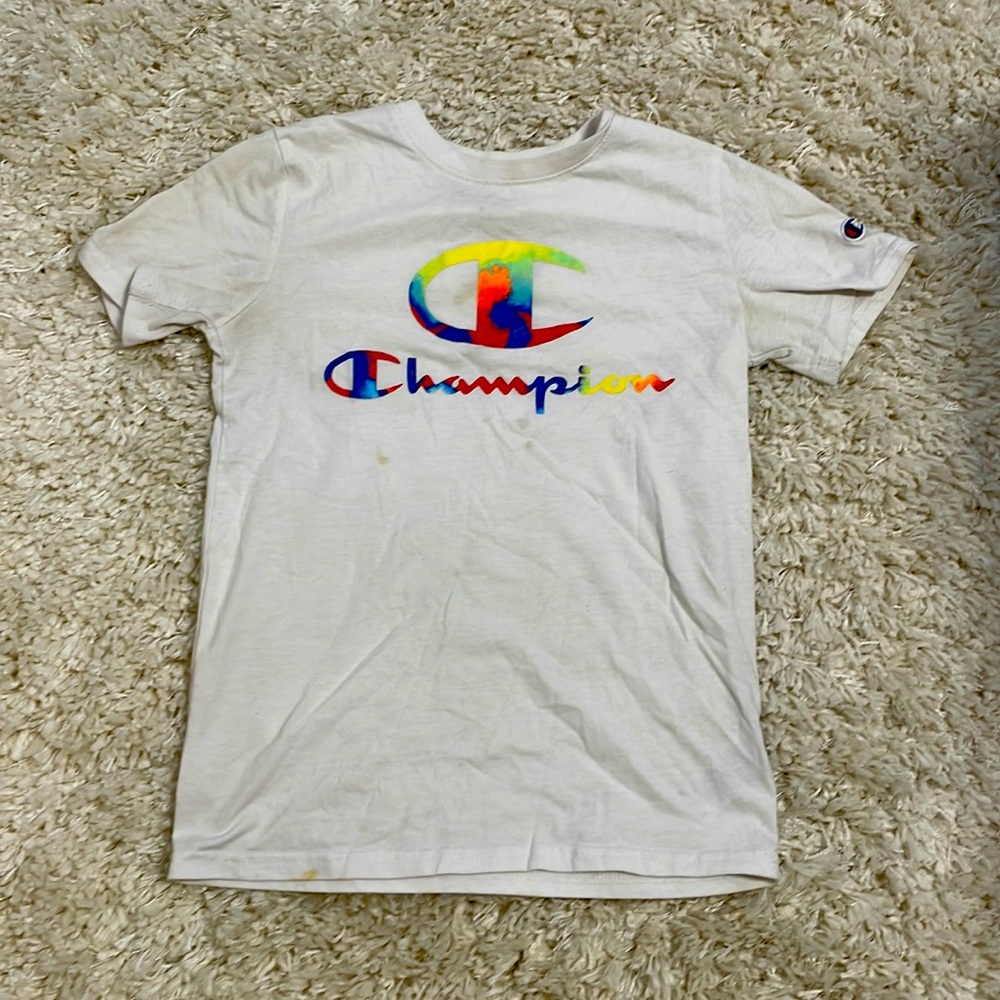 Kids Champion graphic white tee shirt